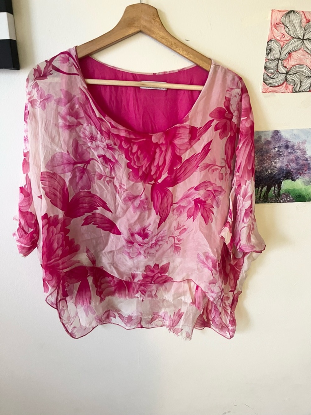 Made in Italy Silk blend top- Medium